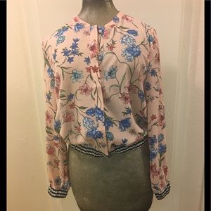 NWT pink floral multi pattern shirt jacket